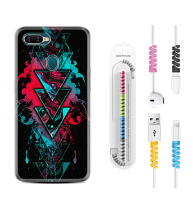 Oppo A5S A15 A16 A54 A55 A73 A74 Kılıf Kablo Koruma Spiral Silikon Down 1719