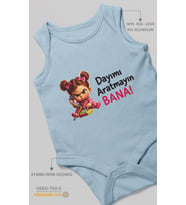 Dayımı Aratmayın Bana! Sıfır Kollu Bebek Zıbını %100 Pamuk