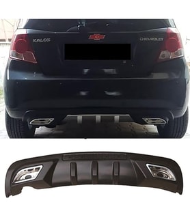 Chevrolet Kalos Difüzör Difizör Siyah + Kare Egzoz Görünüm C Tip