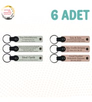 Beyaz & Pudra, Aile Buluşmalarına Küçük Anı, 6’lı Set, İsim Yazılabilen Deri Anahtarlık