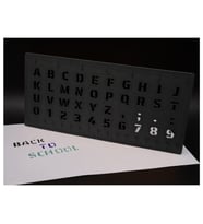 Alvera Alfabe, Rakam ve Cetvel Şablonu – 20 cm 3D Baskı Yazı Çizim Kalıbı - Siyah