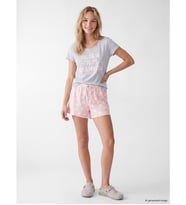 LCW DREAM Pembe Baskılı Kadın Şortlu Pijama Takımı