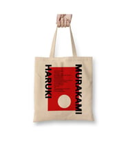 Haruki Murakami Books Beyaz Bez Çanta Uzun Saplı Alışveriş Çantası Plaj Çantası