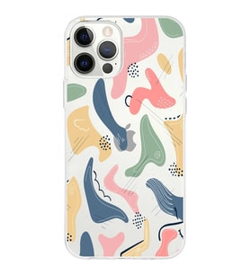 Apple iPhone 12 Pro Uyumlu Kapak Abstract Tasarımlı Şeffaf Silikon Kılıf