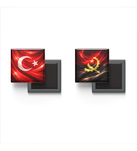 Buzdolap Magnetleri - Angola Bayrağı ve Türk Bayrağı - 2'li Set Magneti