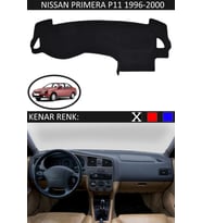 Nissan Primera P11 1996-2011 İçin Uygun Torpido Koruma Halısı Siyah Kenar Renk Siyah