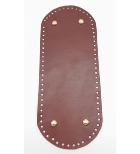 Angel Çanta Aksesuar Gerçek Deri Kızıl Kahve 30X12 cm Oval Light Gold Metalli Çanta Tabanı