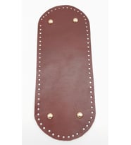 Angel Çanta Aksesuar Gerçek Deri Kızıl Kahve 30X12 cm Oval Light Gold Metalli Çanta Tabanı