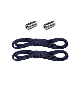 Ayarlanabilir 1 Çift Lacivert Vidalı Kapsül Uçlu 6 MM Lastik Pratik Bağcık