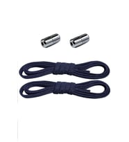 Ayarlanabilir 1 Çift Lacivert Vidalı Kapsül Uçlu 6 MM Lastik Pratik Bağcık