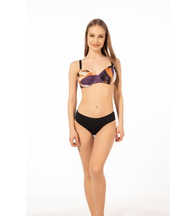 Estiva Kadın Üstü Desenli Toparlayıcı Balenli Bikini Takımı - Mor (Renksiz)