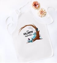 BK Gift Kişiye Özel Happy Halloween Tasarımlı Beyaz Mutfak Önlüğü-17