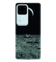 Vivo V30 Kılıf Silikon Desen Özel Seri Astronoot Red Baloon 1608