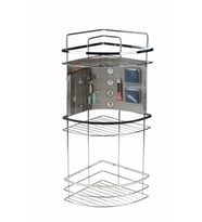 Decorev DC-4789 Dekoratif Paslanmaz Krom Üç Katlı Banyo Köşeliği