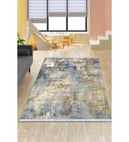 Eflatun Vintage Dokuma Pamuk Taban Kaymaz Kilim KLM367