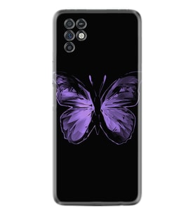 Infinix Note 10 Kılıf Resimli Desenli Silikon Platinium Series Black Butterfly 1879