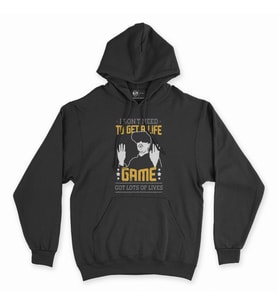 Turuncu Dont Need Life Siyah Kapşonlu Sweatshirt Hoddie