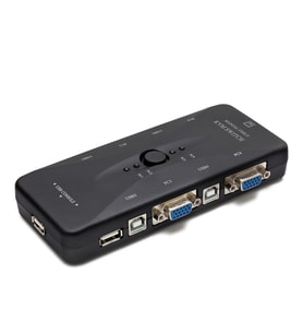Vga Usb Kvm Swıtch 4 In 1 Out + 4 Port Usb Console - Sıyah HD230