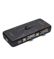 Vga Usb Kvm Swıtch 4 In 1 Out + 4 Port Usb Console - Sıyah HD230