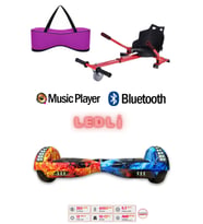 Elektrikli Kaykay Scooter Akıllı Denge Hoverboard + HoverKart + Çanta FULL LEDLİ EXTREM93 PAKET D10