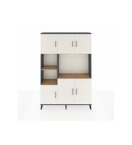 Arges Dolap 9 Raflı 6 Kapaklı 132x30x195 Antrasit-Aytaşı/Çam