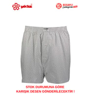 Yıldız Çamaşır 35 Erkek Premium Rahat Düğmeli %100 Pamuklu Karışık Desenli Havlu Bel 1 Adet Boxer