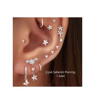 Çiçek Sallantılı Piercing Helix Kıkırdak Silver Renk (Çok Renkli)