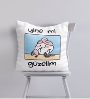 BK Gift Yine Mi Güzelim Tasarımlı Yastık - Model 1