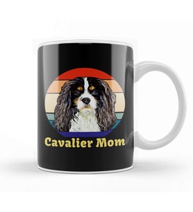 Tri Colored Cavalier King Charles Spaniel Mom Kupa Bardak Porselen