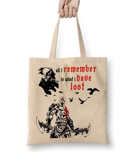 Kratos God Of War All i Remember İs What İ Have Lost Bez Çanta Uzun Saplı