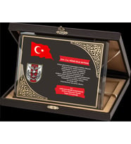 Altın Yaldız Kristal Plaket - Yatay Olarak