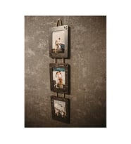 Kişiye Özel 3 Fotoğraflı 10x15 Ahşap Çerçeve (UV BASKILI) (Siyah)