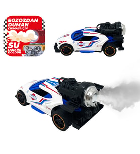 Spray Fonksiyonlu Pilli Metal Çek Bırak Araba Sesli Işıklı Beyaz