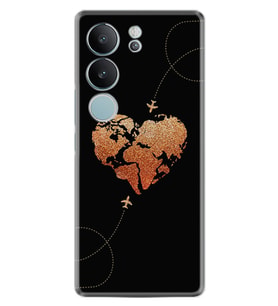 Vivo V29 Kılıf Silikon Desen Özel Seri Plane Heart 1721
