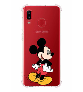 Samsung Galaxy A30 Köşe Korumalı Antişok Kapak Mickey Mouse Tasarımlı Şeffaf Kılıf
