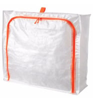 Saklama Kutusu-Hurç Fermuarlı 55x49x19 cm Beyaz -Turuncu Renk Dolap İçi Düzenleyiciler,Hurç