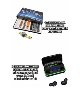 Bluetooth Kulaklık Akıllı Saat 7 Kordonlu Metal Kordon Plastik Kordon