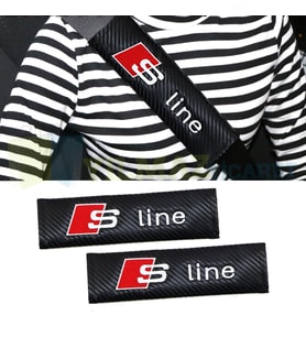 Audi S Line Logo Arma Emniyet Kemer Pedi Nakış Karbon 2 Adet