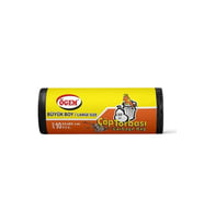 Büyük Boy Çöp Torbası 65 x 80 cm 10 Lu Rulo x 5 Paket = 50 Adet (Siyah)