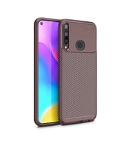 Huawei P40 Lite E Kılıf Esnek Soft Karbon Tasarım Legion Serisi (Kahverengi)