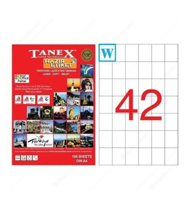 Tanex TW-2154 35x42,43 mm Laser Etiket 100 Adet Ücretsiz Kargo