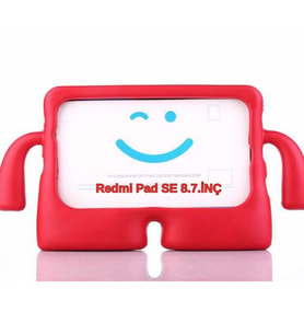 Xiaomi Redmi Pad SE 8.7inç Kılıf Çocuklara Özel Silikon Case (Kırmızı)