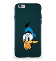 Apple iPhone 6 Soft Premier Kapak Donald Duck-A Tasarımlı Silikon Kılıf - Yeşil (Şeffaf)