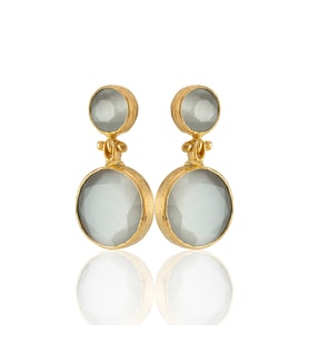 Kadir Jewellery 22 Ayar Altın Kaplama Kadın Taşlı Küpe -El İşçiliği Ve Hipoalerjenik Küpe
