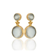 Kadir Jewellery 22 Ayar Altın Kaplama Kadın Taşlı Küpe -El İşçiliği Ve Hipoalerjenik Küpe