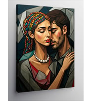 Kanvas Tablo Aşkın Soyut Portresi