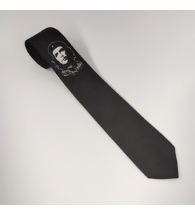 Siyah Che Guevara Baskılı Kravat (Çok Renkli)