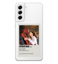 Samsung Galaxy S21 FE Uyumlu Spider Man Minimalist Poster Desenli Şeffaf Telefon Kılıfı