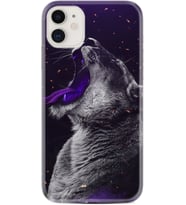 Apple iPhone 11 12 13 Mini Kılıf Desemli Silikon Purple Leopar 1750