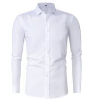 Erkek Slim Fitt Uzun Kol Likralı Gömlek 2390 BGL-ST04744 (Beyaz)